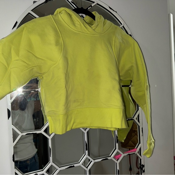 LuluLemon Bright Yellow Cropped Scuba Hoodie - Picture 2 of 7